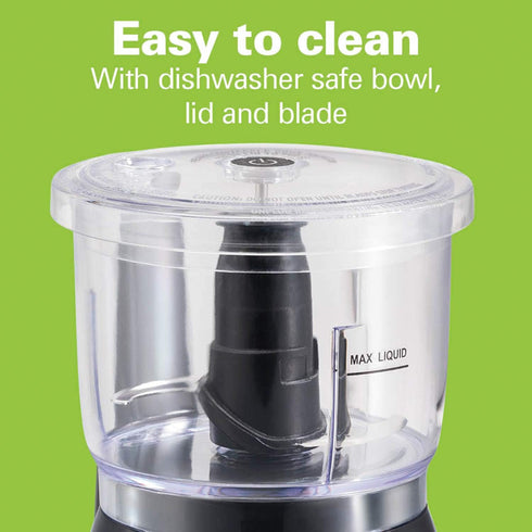 Hamilton Beach Electric Vegetable Chopper & Mini Food Processor, 3-Cup, 350 Watts, for Dicing, Black (72850)
