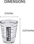 Kolder Mini Measure Heavy Glass, 20-Incremental Measurements, Multi-Purpose Liquid and Dry Measuring Shot Glass, Black