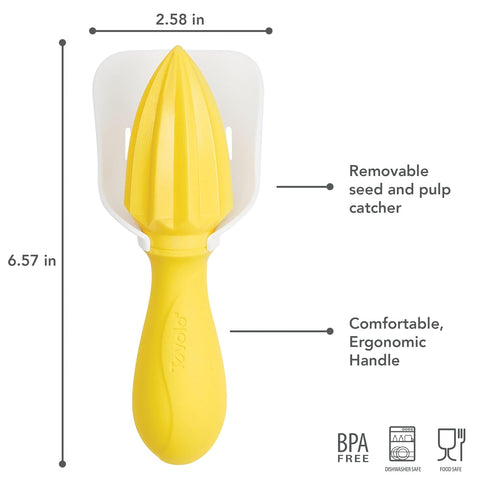Tovolo Citrus Reamer Juicer with Seed Catcher Manual Fruit Juicer for Lemons Limes Oranges Tangerines Pomegranates