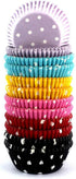 Eoonfirst Rainbow Mini Polka Dots Cupcake Liners, 300 Pcs, Food Grade & Grease-Proof Baking Cups Paper