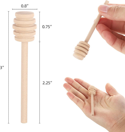 200 Pack 3 inch Honey Dipper Sticks, Mini Wooden Honey Stick Stirrers for Tea