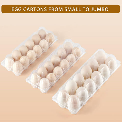 YIFIHGE 60 Pack Commercial 26 Duck Egg Cartons Jumbo Egg Cartons Cheap Bulk with Sticker Labels Clear Empty Plastic Egg