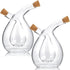 Suclain 2 Pcs Oil and Vinegar Dispenser, 2 in 1 Glass Olive