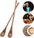 Operitacx 4 Pcs Long Handle Wooden Mixing Spoons, Bulk Wooden Spoons for Honey, Mixing, Stirring, Cooking