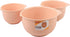 GLAD 3 Piece Mixing Bowls Set with Pour Spout | Non-Slip, BPA Free, Dishwasher Safe Plastic | Blush, Nesting Design