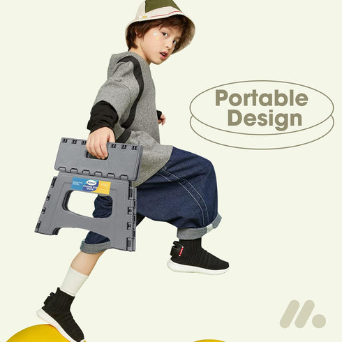 9" 300 lbs,Non-Slip Kitchen,Grey,1 Korpai Upgrade Folding Step Stool for Adults and Kids Holds Up to Folding Stools