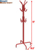 Simple Houseware Standing Coat and Hat Hanger Organizer Rack, 12 Hooks in Red