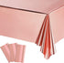 Tatuo 3 Pieces Foil Party Rectangular Table Covers, 54 x 108 Inch Shiny Plastic Waterproof Tablecloth for Wedding