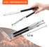 4 Pack Premium Stainless Steel Kitchen Tongs, Serving Tongs for Cooking, XEVOM Metal Food Tongs with Non-Slip Grip, Heat Resistant Grill Tongs 12 inch by XEVOM