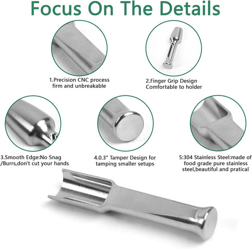 Mini SS304 Stainless Steel Scoop with Tamp Tool, 0.1 Gram Capacity Spoon for Sugar, Salt, Powder, Spices, Dishwasher