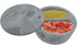 Kerixi Marble Salt Cellar and Storage Box with Two Compartments Salt Box with Swivel Lid for Storing Spice (Gray white)