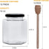 Woaiwo-q 12Pack 12 oz Glass Honey Jars with Lids, Clear Hexagon Jars with Black Lids, Honey Storage Jars + Wooden