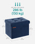 12.2 16.1 Inches 286 lb, ULSF200Q01 SONGMICS Storage Ottoman, Foldable Small Ottoman Foot Rest, x Foot Stool, Load up
