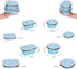 KUON Collapsible Silicone Food Storage Containers, Set of 4 with Airtight Lids, Microwave and Freezer Safe