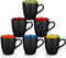 Qipecedm 6 Pack Porcelain Coffee Mugs Set, 12 Ounces Ceramic Coffee Mugs,