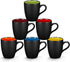 Qipecedm 6 Pack Porcelain Coffee Mugs Set, 12 Ounces Ceramic Coffee Mugs,