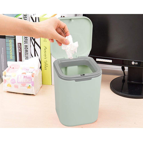 Tiny Countertop Trash Can, 0.5 Gallon with Push-Button, Green
