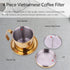 Zopsc Stainless Steel Coffee Filter Cup, Vietnamese Drip Filter Maker Infuser for Home Coffee (Gold)
