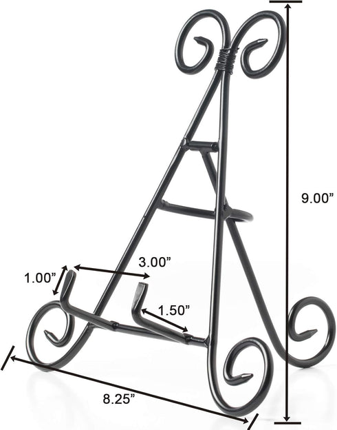 HUJI Sturdy Iron Display Stand Holder for Home Kitchen Decoration, Platters, Pictures, Frames, and Books