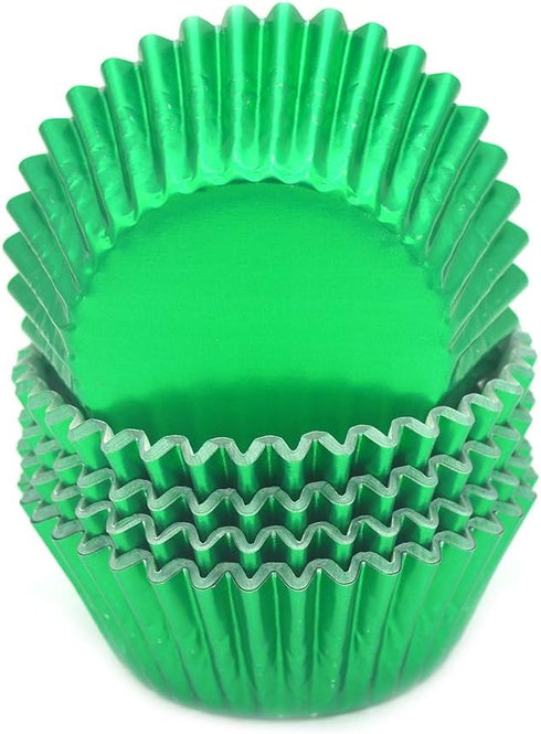 Standard Green Foil Cupcake Liners - 100-Count Muffin Baking Cups for Party and More