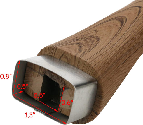Wooden Pot Handle Replacement, Stainless Steel Milk Pan Handle Scald-Proof Long Grip with Screw for Kitchen Cookware