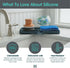 3-Way 10"x4", 7.8 Happitasa Silicone Soap Dish Tray and Sponge Holder with Drain Chute and Feet | Sloped Design |