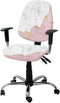 Vandarllin Office Chair Cover, White Gold Blush Pink Stretchable Universal Slipcover with Abstract Marble Agate Design