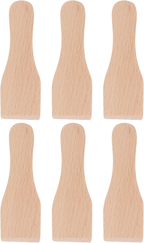 MAGICLULU 6Pcs Small Wood Utensil Spatula, Premium Cooking Wooden Spatula for Pizza Cutting and Cake Spreading