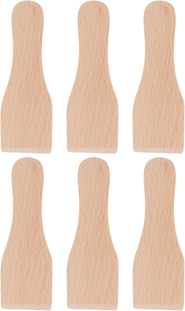 MAGICLULU 6Pcs Small Wood Utensil Spatula, Premium Cooking Wooden Spatula for Pizza Cutting and Cake Spreading