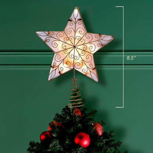 Kurt Adler UL1881 Gold Reflector Star Treetop, 10 Light, 8.5-Inch