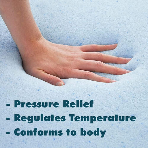 Foamma 1" x 18" x 18" Cooling Gel-Infused Memory Foam Cushion for Chairs and Wheelchairs