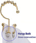Shower Curtain Hooks Rings for Bathroom, 12PCS Stainless Steel Metal Rust Resistant Double Curtain Hooks (Gold)