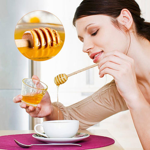 50Pcs/set Mini Honey Dipper, Wooden Muddler Stick, Individually Wrapped, 10.5cm, Wedding Party Favors