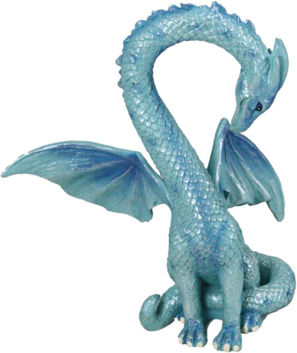 Ebros 5.5" Tall Valentine Cupid Love Blue Dragon Figurine - Romantic Male Dragon Collectible for Dungeons and Dragons