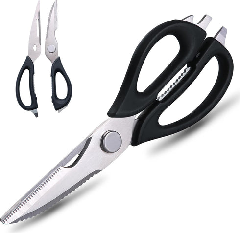 Kitchen Scissors All Purpose for Food, Dishwasher Safe with Comfort Grip, Ultra Sharp for Cooking Herbs & Meat