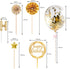 BEAN LIEVE Birthday Candles Set - Cake Topper Decoration with Confetti Balloon Stars and Cupcake Toppers, 12 Pieces