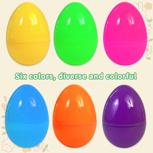 3.4 inch 12Pcs UOUYOO Empty plastic eggs unfilled plastic Easter eggs for Easter Egg Hunt Suprise Egg Stuffers Filler