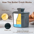 Dark Gray Butter Crock with Water Line, French Butter Dish with Lid for Fresh Spreadable Butter on Countertop