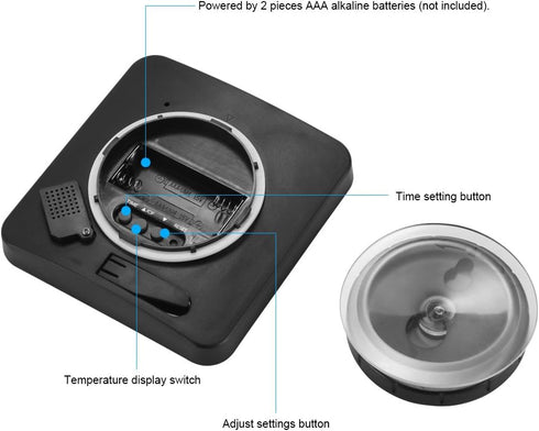 AOZBZ Digital Shower Wall Clock, Waterproof Touch Screen Timer with Alarm, Temperature Humidity Display, Suction Cup