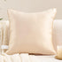 Avigers 18 x 18 Inch Square Beige Gold Abstract Striped Embroidery Cushion Case - Luxury Decorative Pillow Cover