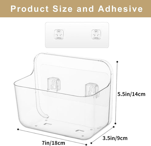 4 Pack, Packet Kitchen Under Sink Cabinet Door Organizer, Adhesive Clear Acrylic Wall Mount Shelf, Bathroom Makeup