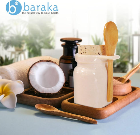 Baraka Ceramic Neti Salt and Herb Storage Containers Durable & Functional Ceramic Organizers for Neti Salt, Herbs