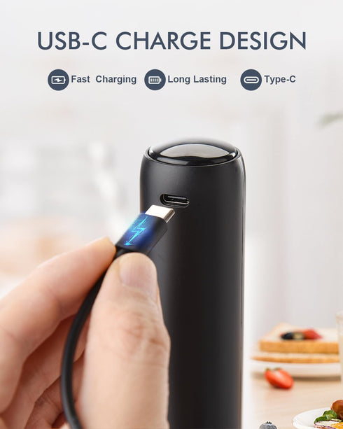 Rechargeable Milk Frother USB, Handheld Electric Foam Maker with Whisk Drink Mixer & Foamer for Coffee, Latte, Matcha