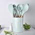 Pasta Server Silicone Cooking Utensil, BPA Free Non-Toxic Spaghetti Spoon with Natural Wood Handle