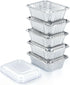 Spare Essentials 1 Lb Aluminum Pans with Lids (55 Pack) - Disposable Baking Foil Containers for Takeout Food