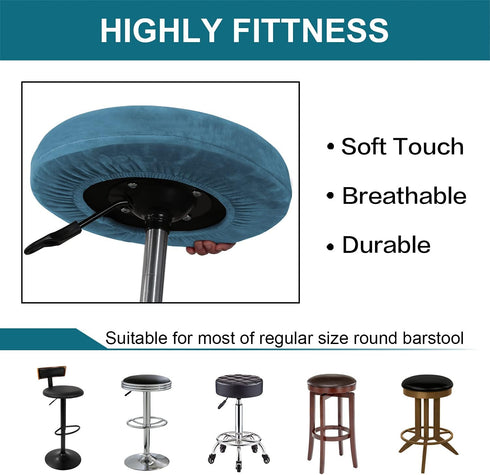 GAMUKAI 2 Pack 16"-18", Counter, Round Bar Stool Covers Stretchable Round Vanity Stool Cover, Fits Diameter Washable