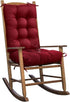 Set of 1 Indoor Outdoor Burgundy Chair Cushion Waterproof High Back Rocking