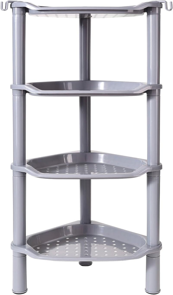 4 Tier Shower Caddy Corner,Plastic Shower Shelf Organizer for Inside Bathroom, Bathtub,