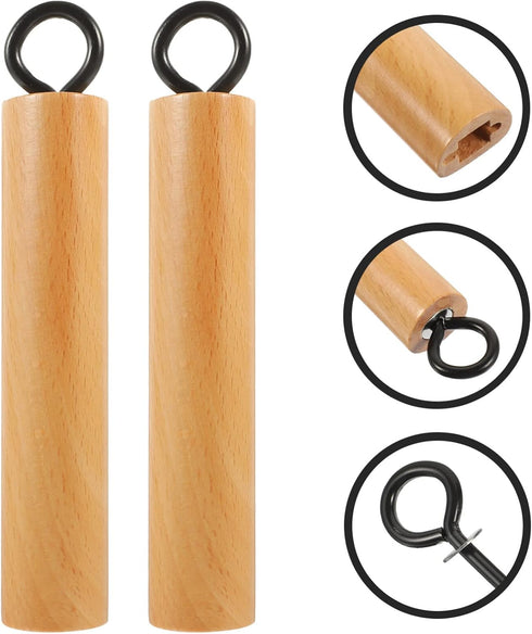 HEMOTON 2pcs Wooden Pot Handle, Universal Detachable Grip Replacement for Wok Frying Pan, Khaki