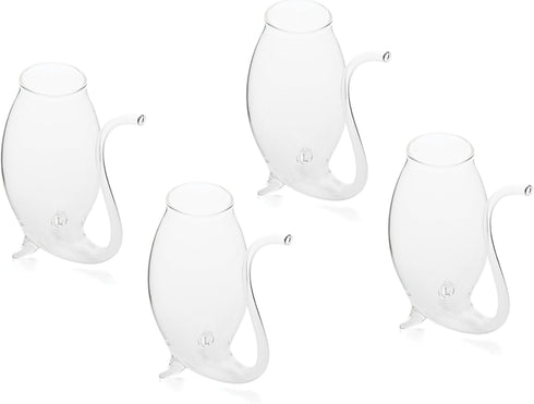 Fox Run Hand Blown Glass Port Sippers, Set of 4, Clear, 2.75 Ounces